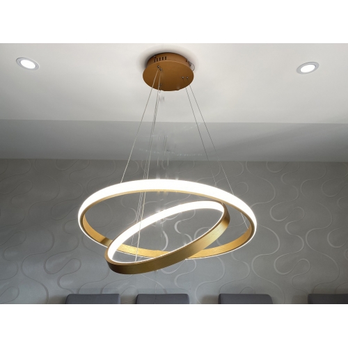 Złota wisząca lampa LED ring 80cm 88Watt L131